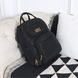 Diaper Bag Backpack Black Travel Nursing Nappy Bags for Dad Mom